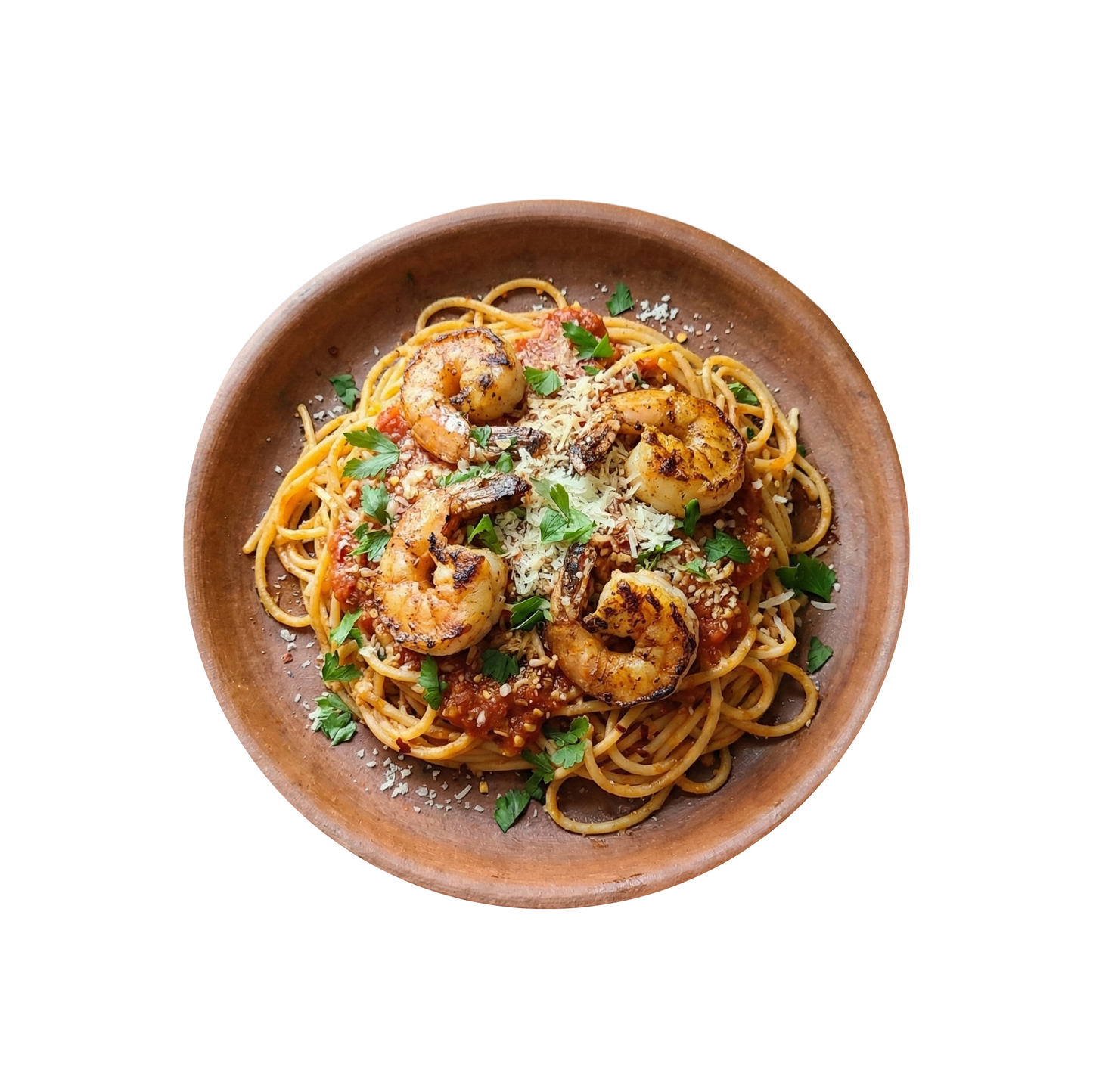 Shrimp on Spaghetti Arabiata