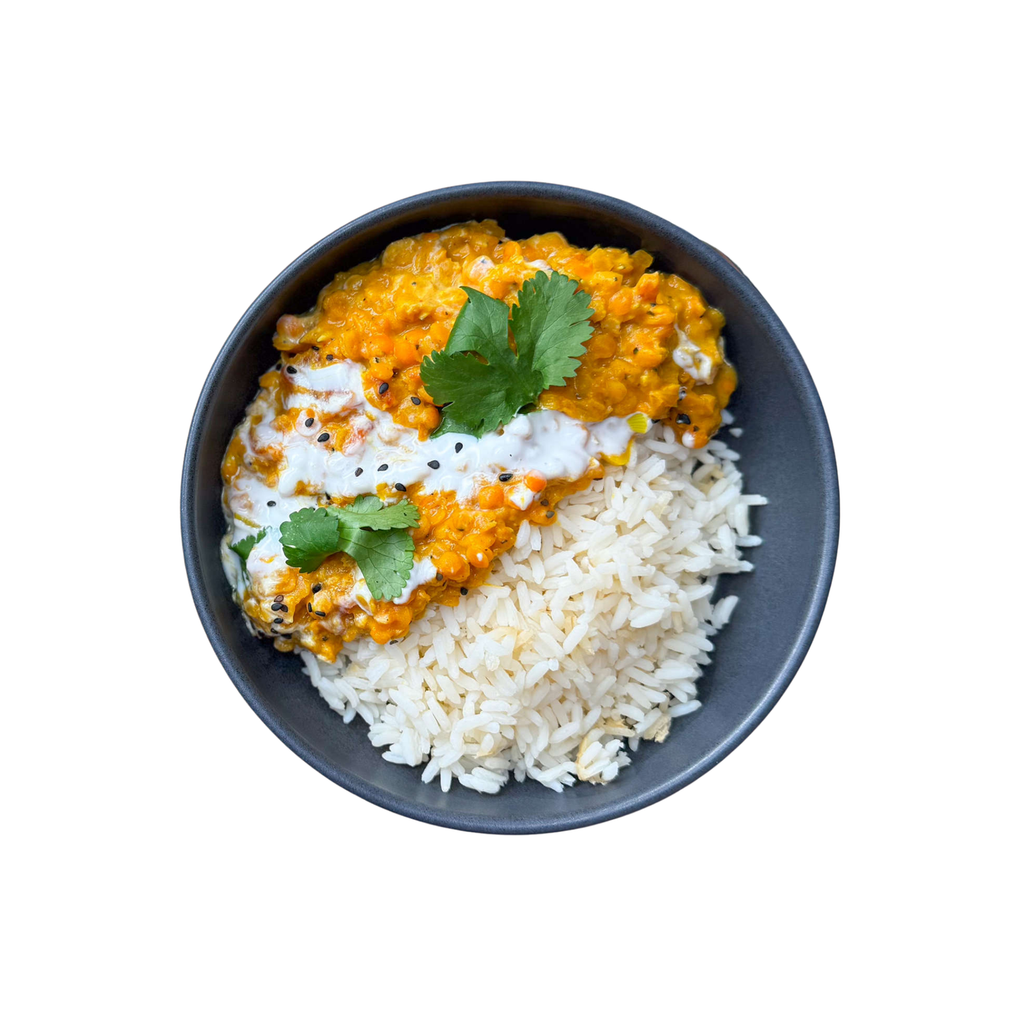 Lentil dal with rice