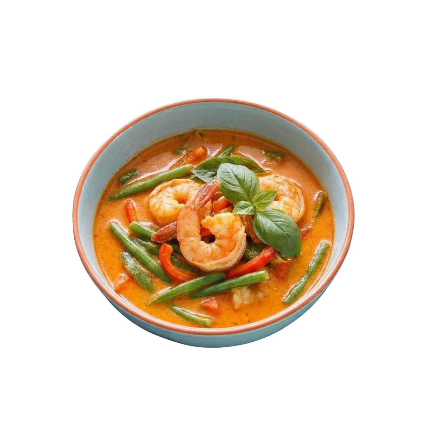 Panang curry with chicken breast, vegetables, rice