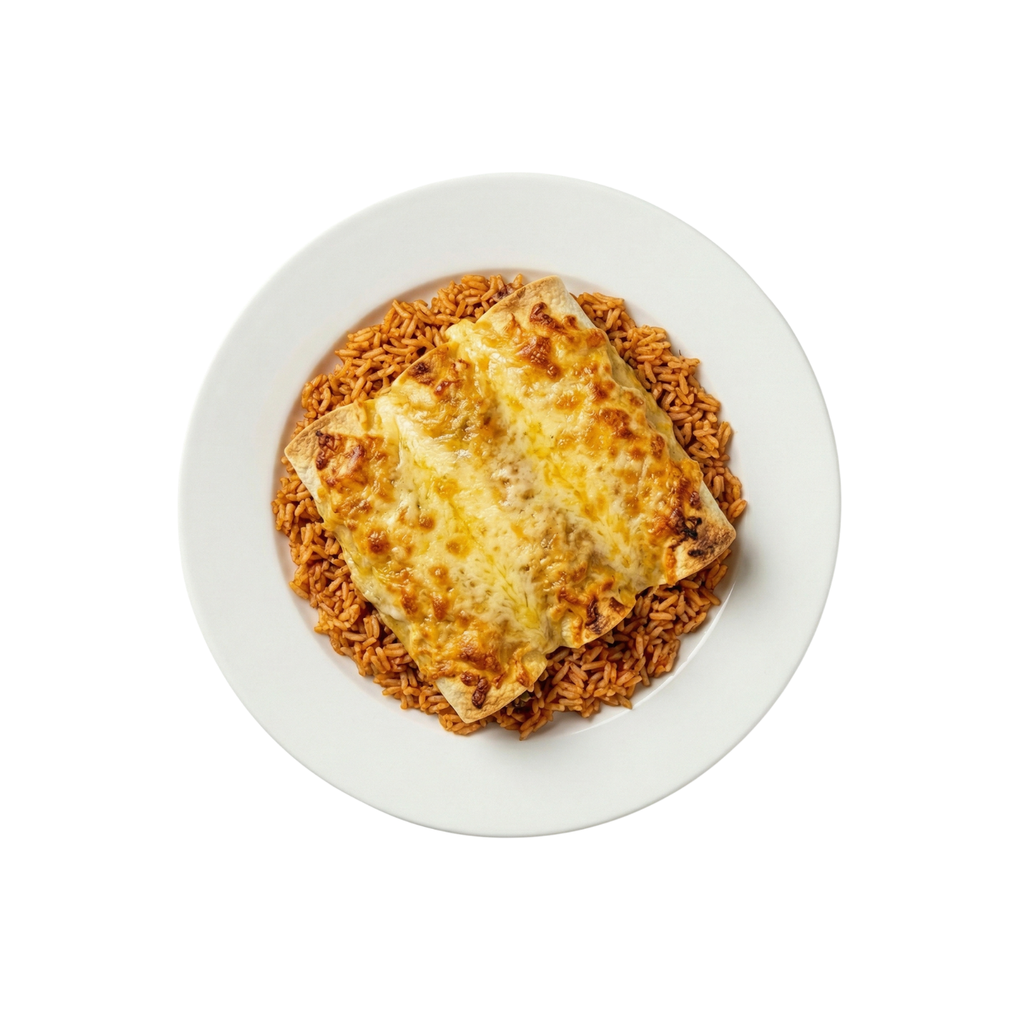 Enchiladas mit Käse Überbacken auf Tomatenreis