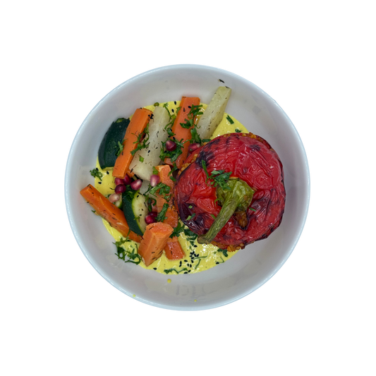 Gefüllte Paprika mit Bulgur & Kichererbsen