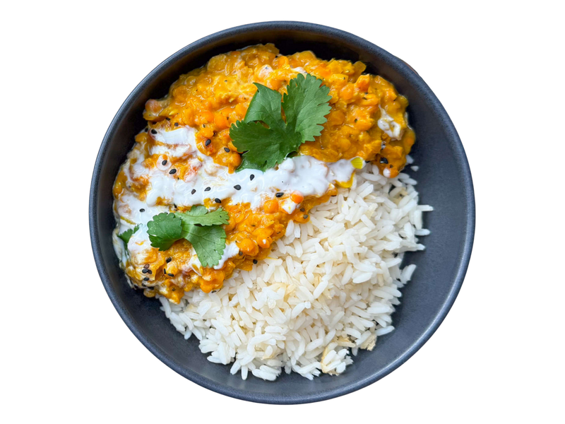 Indisches Linsen-Dal mit Basmatireis