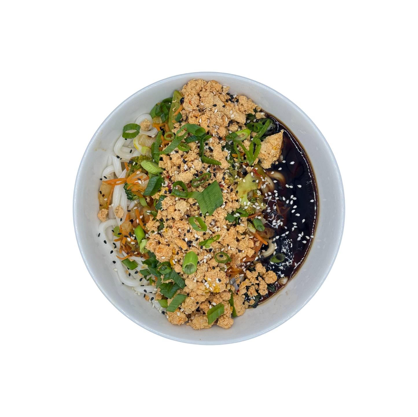 Japanische Udon-Nudeln Huhn Teriyaki