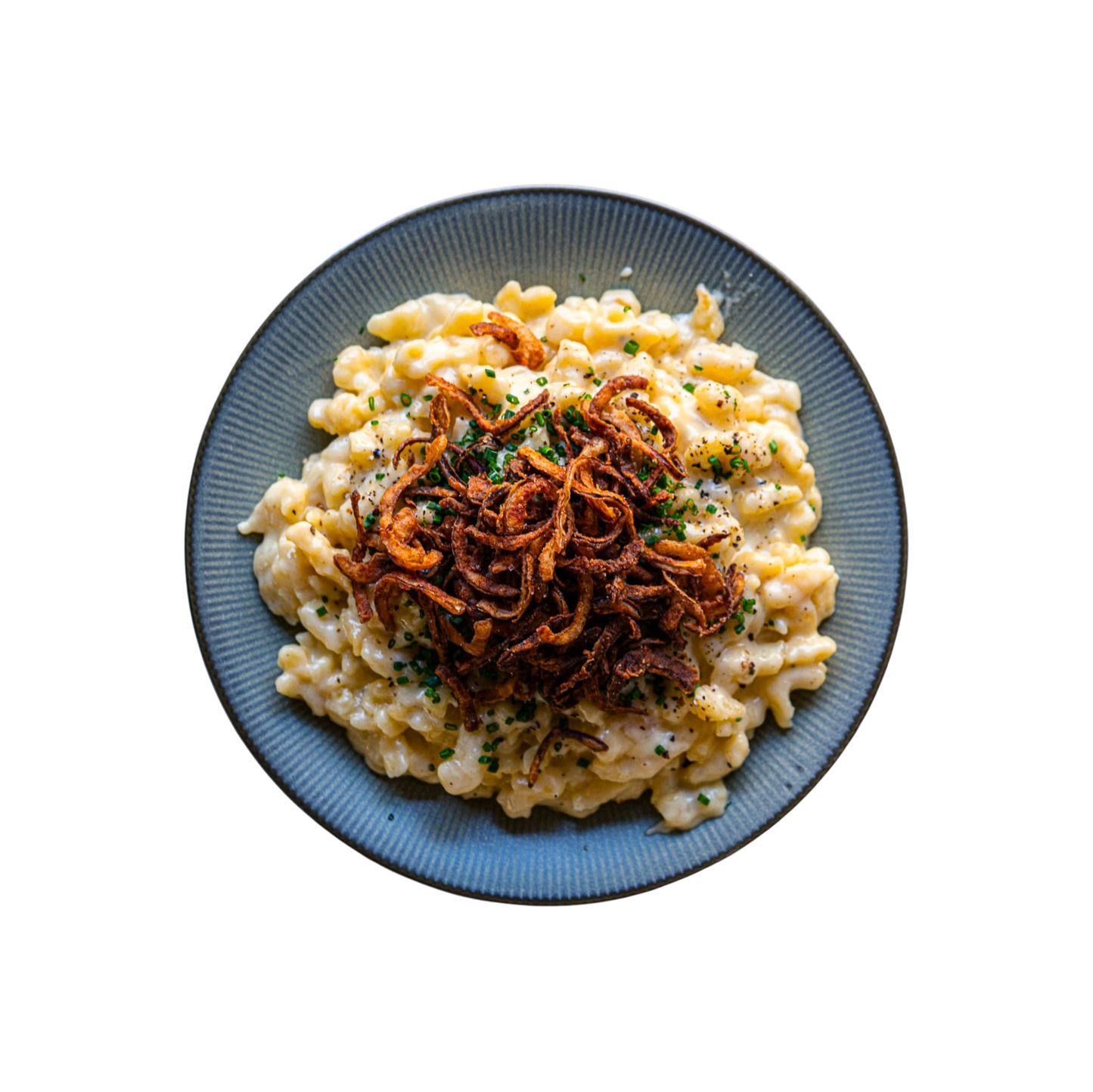 Cheese spaetzle with fried onions