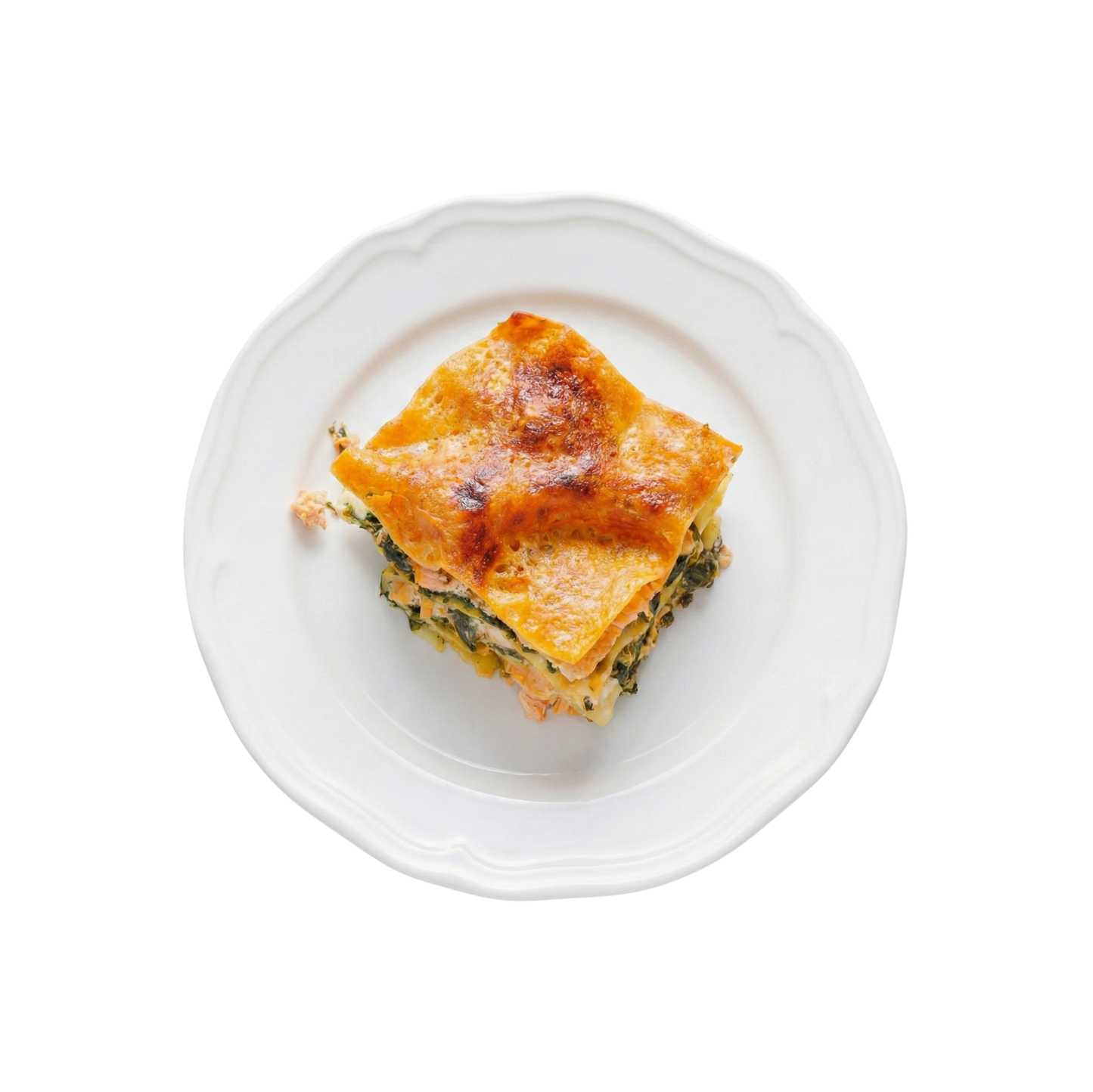 Salmon and spinach lasagna