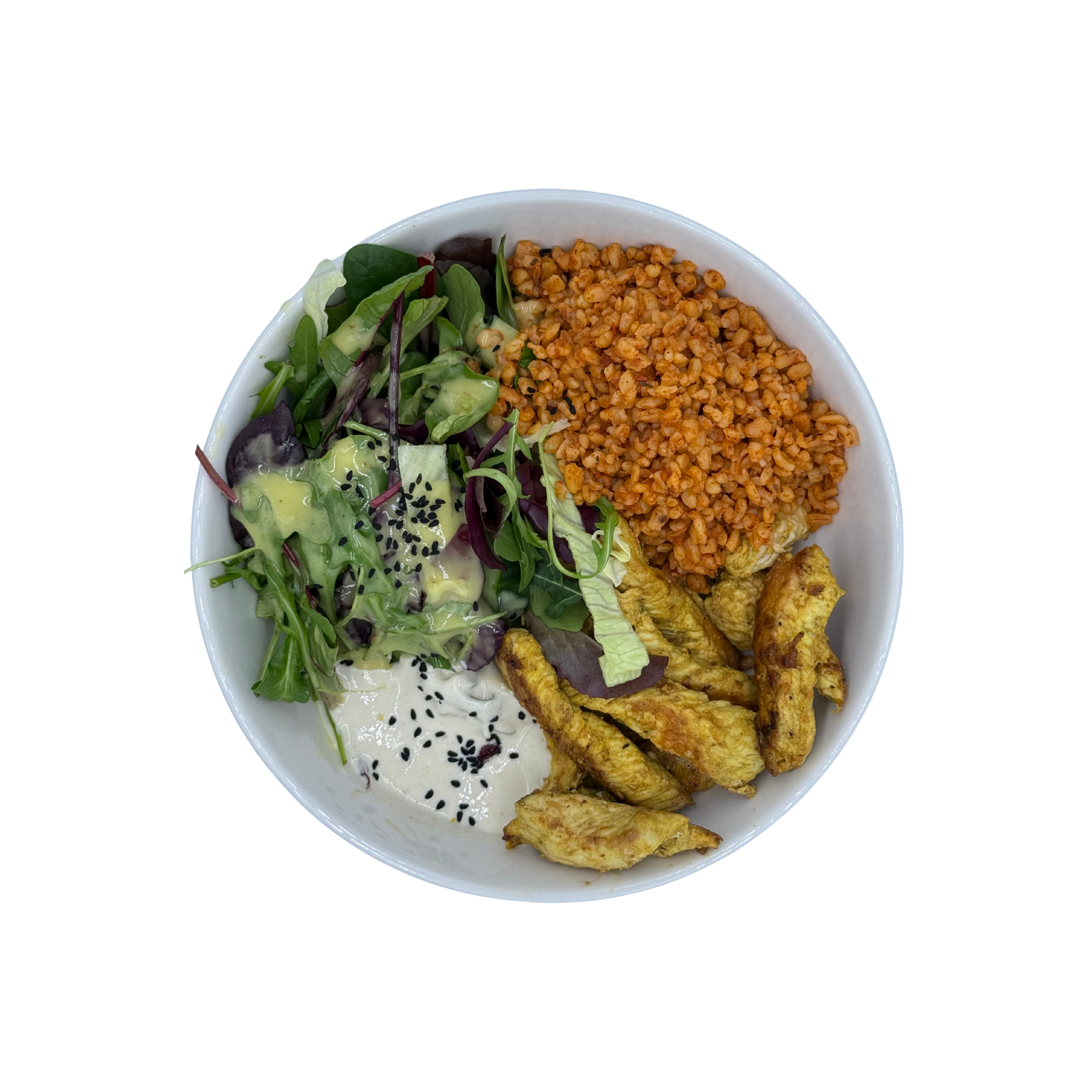Lebanese Turkey Strips with Bulgur & Tahini