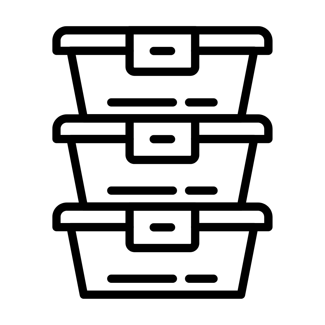 Vereinfachte Grafik von Mehrwegverpackungen – FooBi Mehrwegsystem.