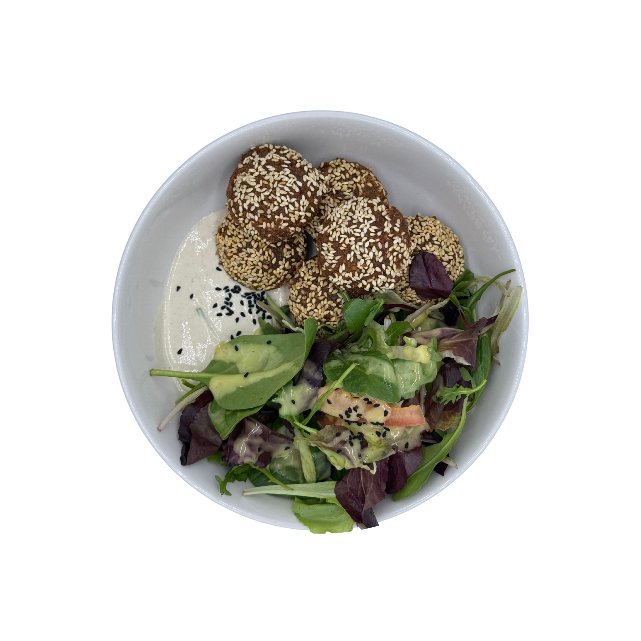 Middle Eastern Falafel with Sesame Sauce & Salad