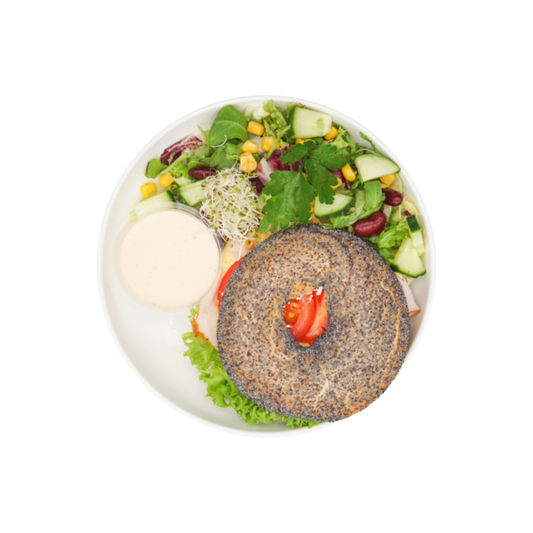 New York' Bagel mit Putenbrust und Honig Senf Soße