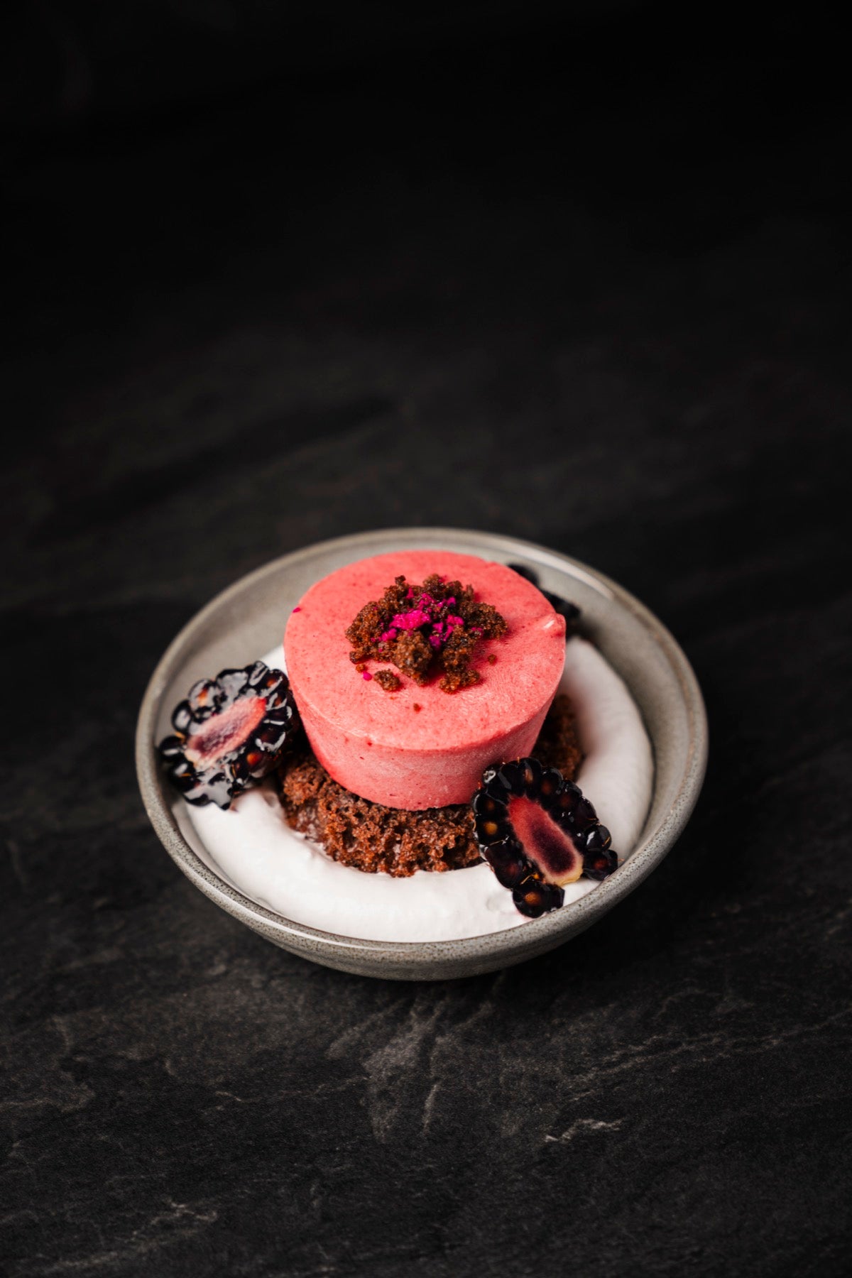 Dessert: Brombeer-Trifle